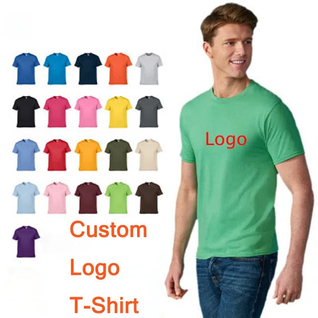 

Solf Touch Blanks Color 100% Cotton heat transfer logo letter printing men tshirts with logo custom logo printed, Customized color