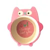 Amazon Kitchen Babys Feeding Wholesale Kid Bamboo Baby Bowl Child Tableware Plate Spoon Fork Set