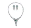gemstone inset three design selectable pretty zirconia jewelry set