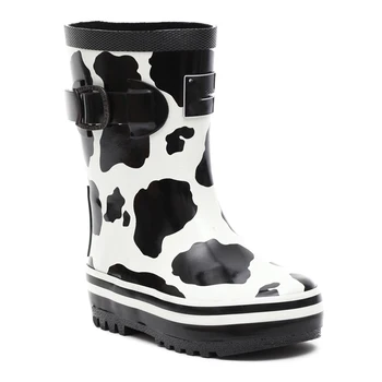 cow print rain boots
