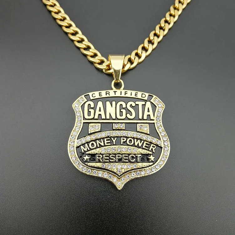 

Custom Engraved Logo Gold Plated Pendant For Men