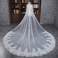 

Luxury 3M 4M 5M Cathedral Wedding Veils One Layer Long Lace Bridal Veil Wedding Accessories Bride Mantilla Wedding Veil