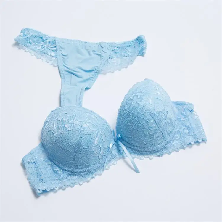 Romantic high quality ladies sexy net bra sets sexy silicone lace bra and panties women