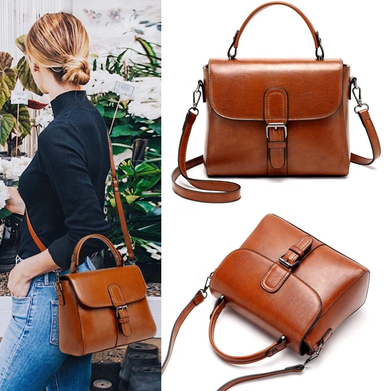 

Vintage Amazon best selling women handbags leather messenger bag for women, Customized color