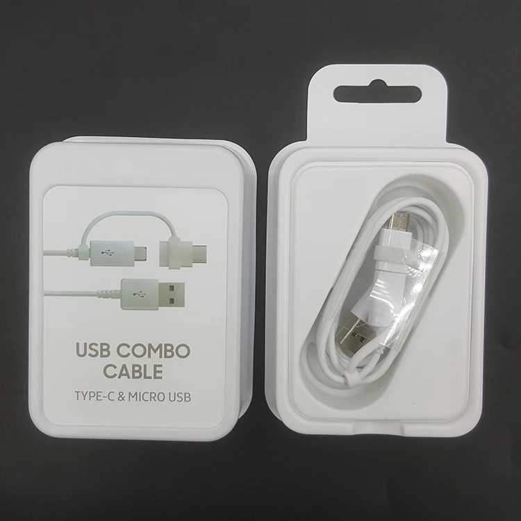 

new arrivals 2019 S8 2in1 usb combo cable compatible with type-c & micro usb cable fast charging data cable for samsung s8 s9