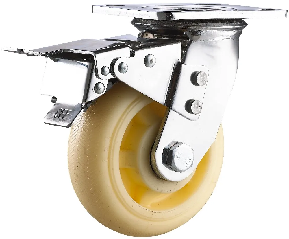 8 inch Heavy Loading Aging Resistance Double Ball Bearing Durable Full Injection PP Caster Wheels