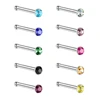 Crystal CZ Gem Surgical Steel Hypoallergenic Piercing Nose Bone Stud