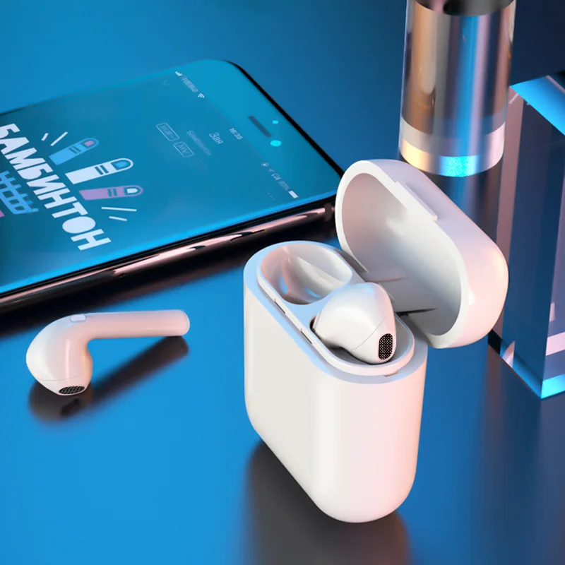 

Wireless Blue tooth Headphones TWS i9s AirPod Built in Stereo Mic Charging Case Blue tooth Earbuds