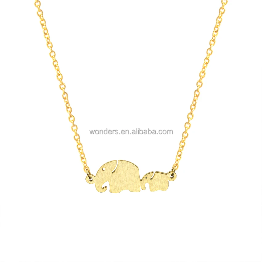 

Elephant short chain necklace gold plated stainless steel jewellery