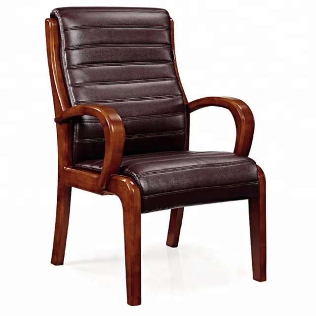 Office Furniture PU Leather Meeting Room Chair Wooden Frame