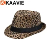 Custom women men faux fur fashion leopard print Michael Jackson dancing panama jazz felt fedora hat