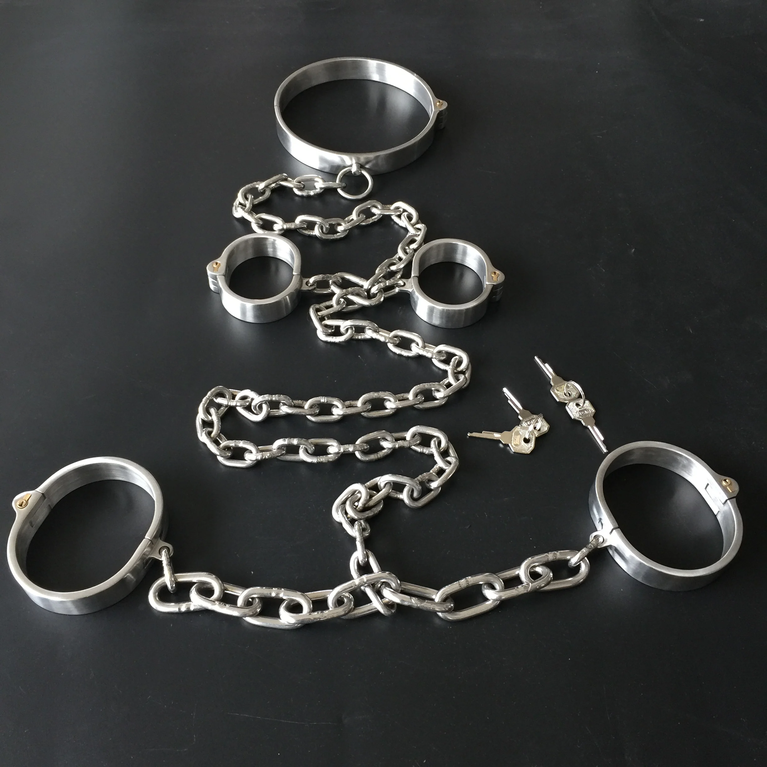 Stainless Steel Bdsm Cuffs Bondage Kit Collar Sex Handcuffs For Sex