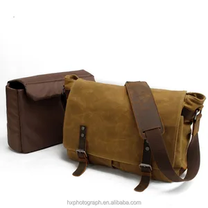 Waterproof Waxed Canvas Vintage Camera Messenger Bag