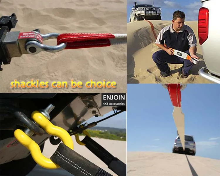 Enjoin Tow Stretch D Ring 27 Ft Rope 50mm Polyester Belt Snatch 1" X