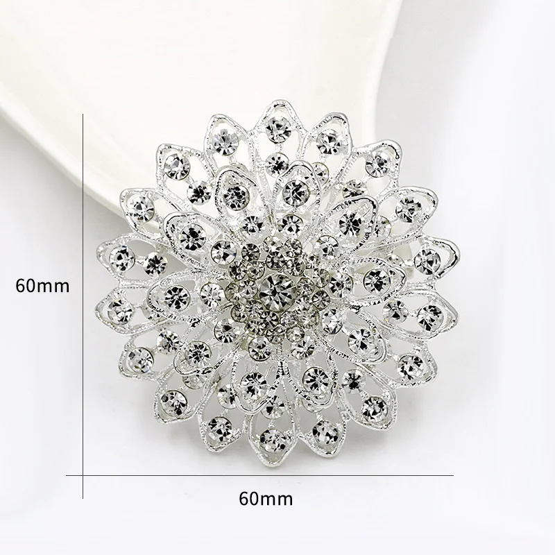 Wholesales Custom Metal Silver Jewelry Broches Flower Pin Brooches ...