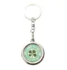 Gift Real Shamrock Lucky Four Leaf Clover Keyring Keychain BD1266