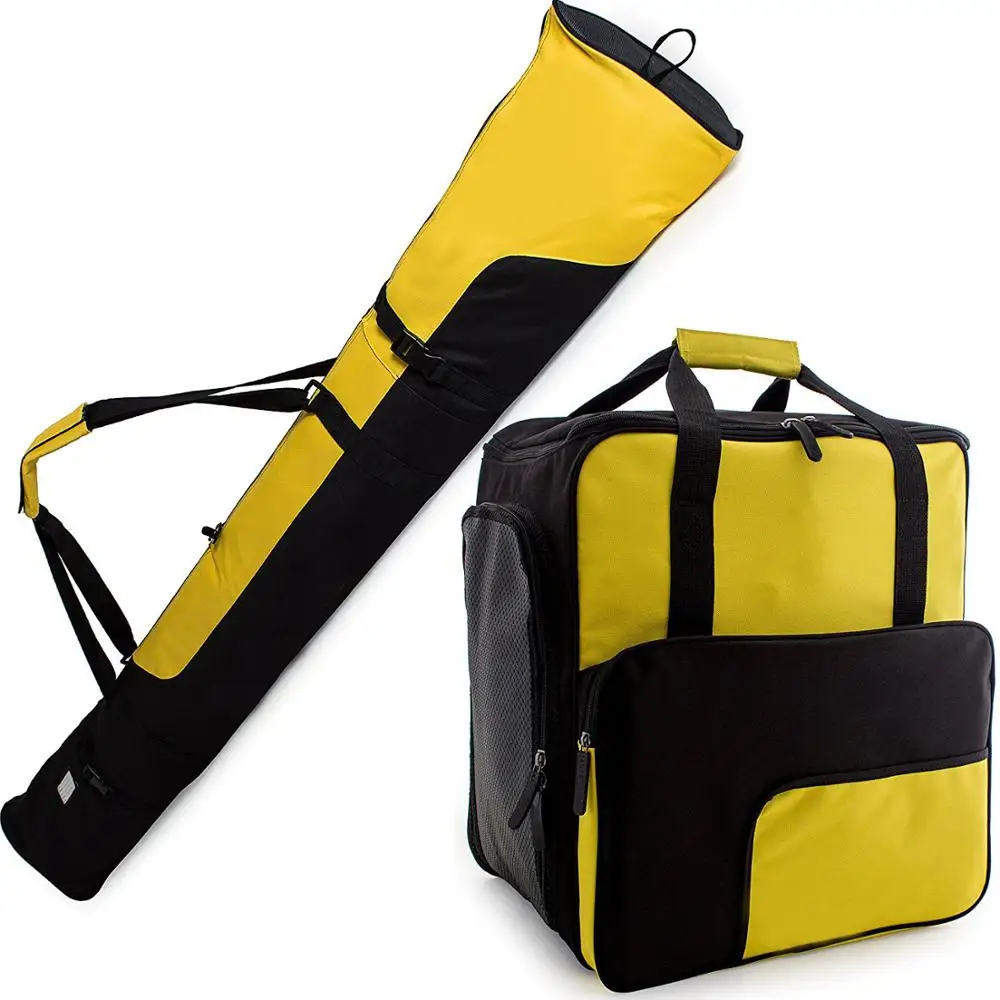

Ski Boot Bag and Ski Bag for 1 Pair of Ski up to 190 cm, Poles, Boots and Helmet
