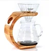Coffee Hand Punching Creative Curved Rubber Wood Single Hole Punching Hand Brewing Coffee Filter Cup Holder
