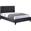 Simple rectangular with dots headboard black leather bed