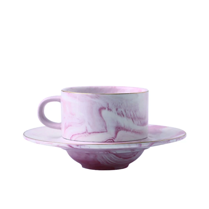 

Tea Cups and Saucers Sets 200 ML Ceramic Espresso Latte Cups Coffee Cups and Saucers Set for Home and Office