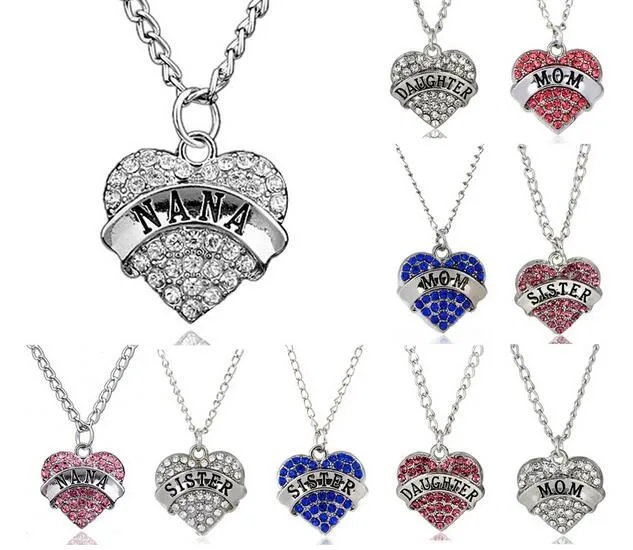 

Mother and Daughter Love Heart Pendant Necklace Chain New Best Mom Gift
