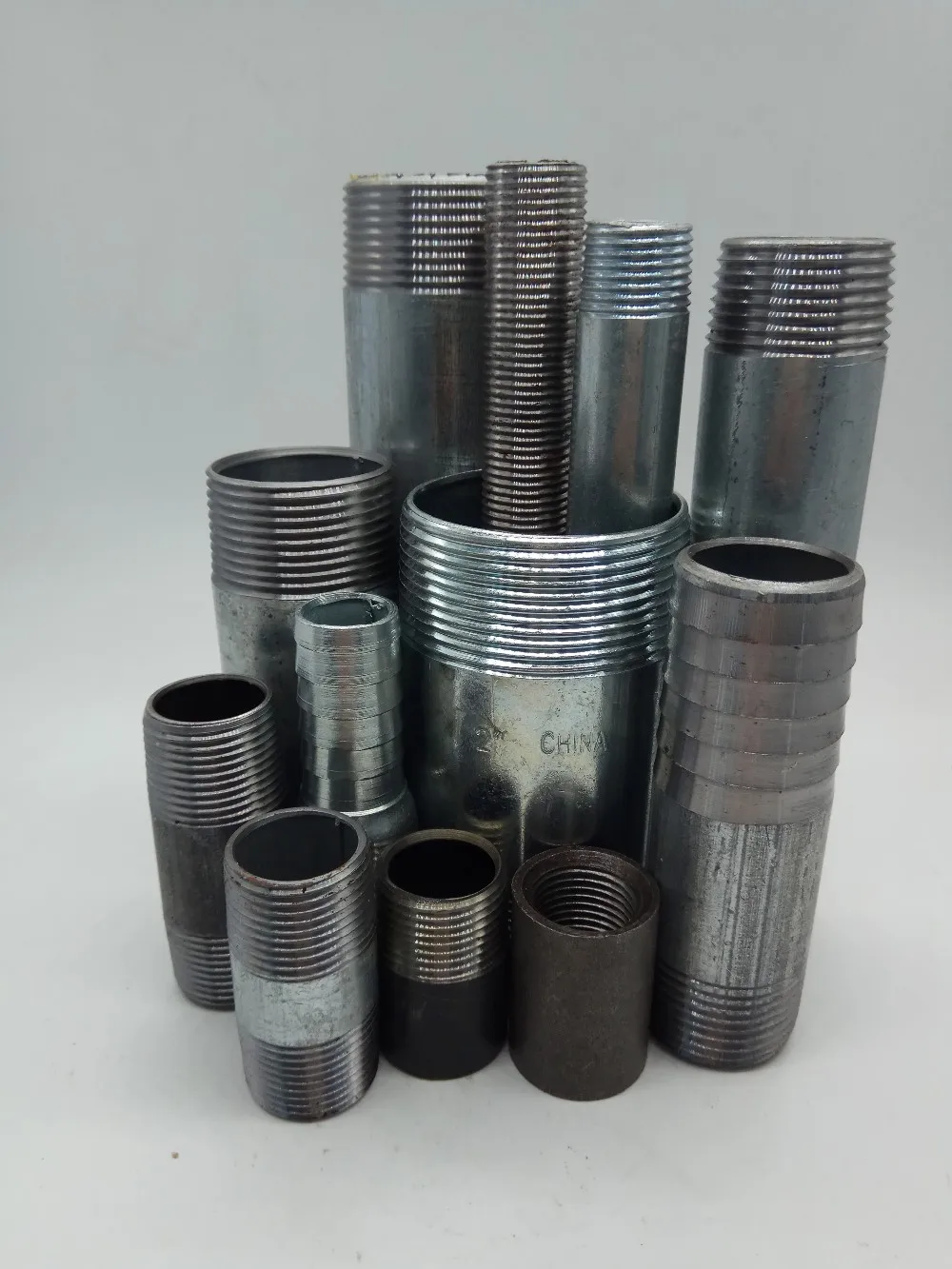 Steel Pipe Nipple Hose Fitting Bsp Threaded Connector Nipple Barrel