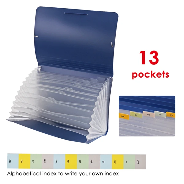 
A4 13layers Solid Color Expanding File Bag 