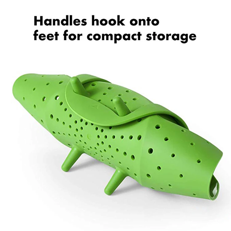 
LFGB Approval Heat-resistant Non-stick Good Grips Silicone Food And Vegetable Steamer Basket 