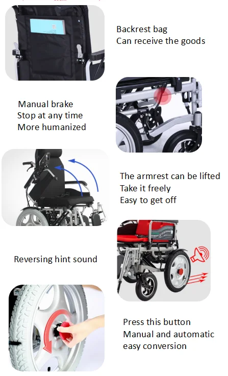 China manufacturer Supply lightweight Folding Power Wheel Chair with Electric Motor
