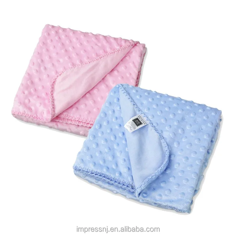 

High Quality minky baby security blanket, Pink;blue;white