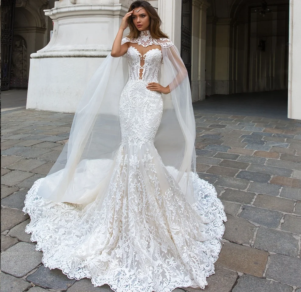 

Sexy Back See Through Mermaid Wedding Dresses bridal gown For Brides