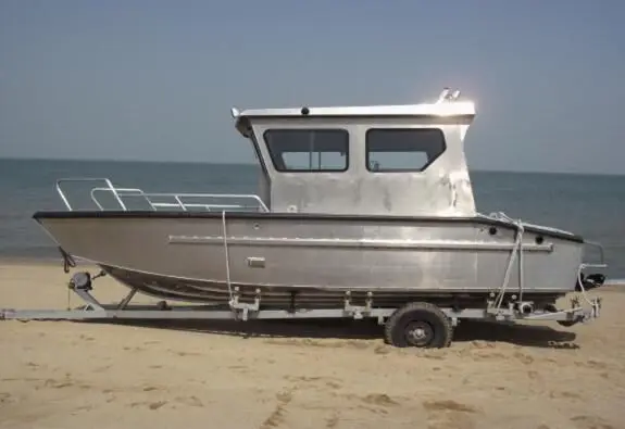 
10m commercial standard aluminum landing craft barge with hydraulic crane 1 ton for sale 