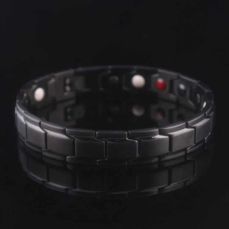 

Black Mens Stainless Steel Health Bracelet