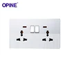 Electrical Wiring Light Wall Power Plug Outlet 2 Way 3 Pin Socket Switch Wall Mount Plate With Switch