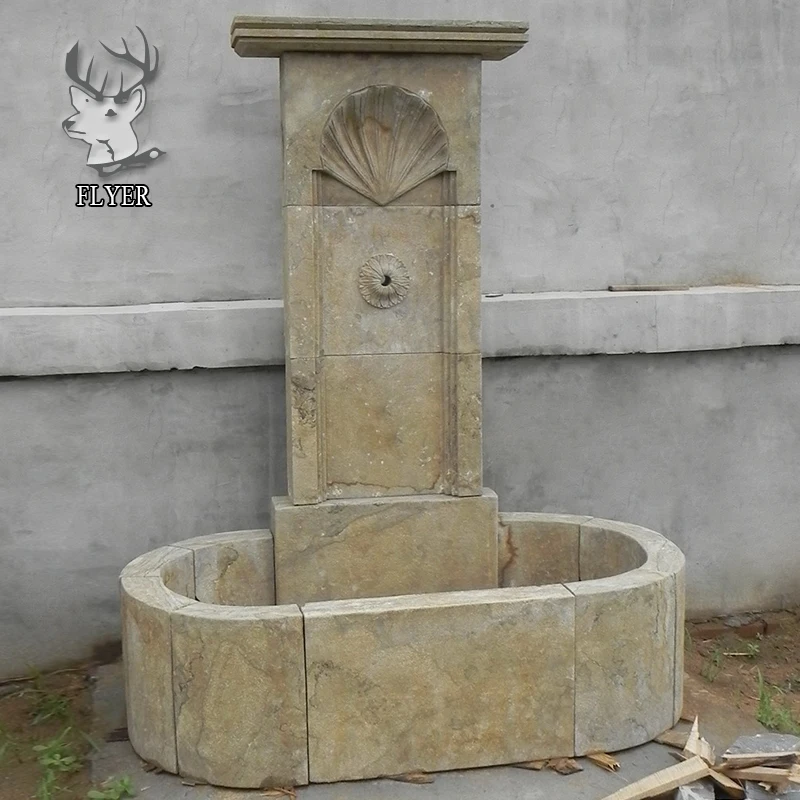 Roman Style Antique Stone Garden Water Fountain Hand Carved Limestone