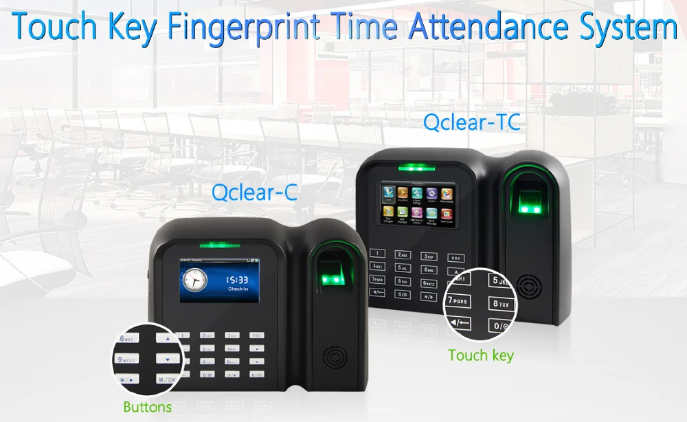 TCP/IP Wireless Biometric Fingerprint Time Attendance Time Clock USB WIFI 