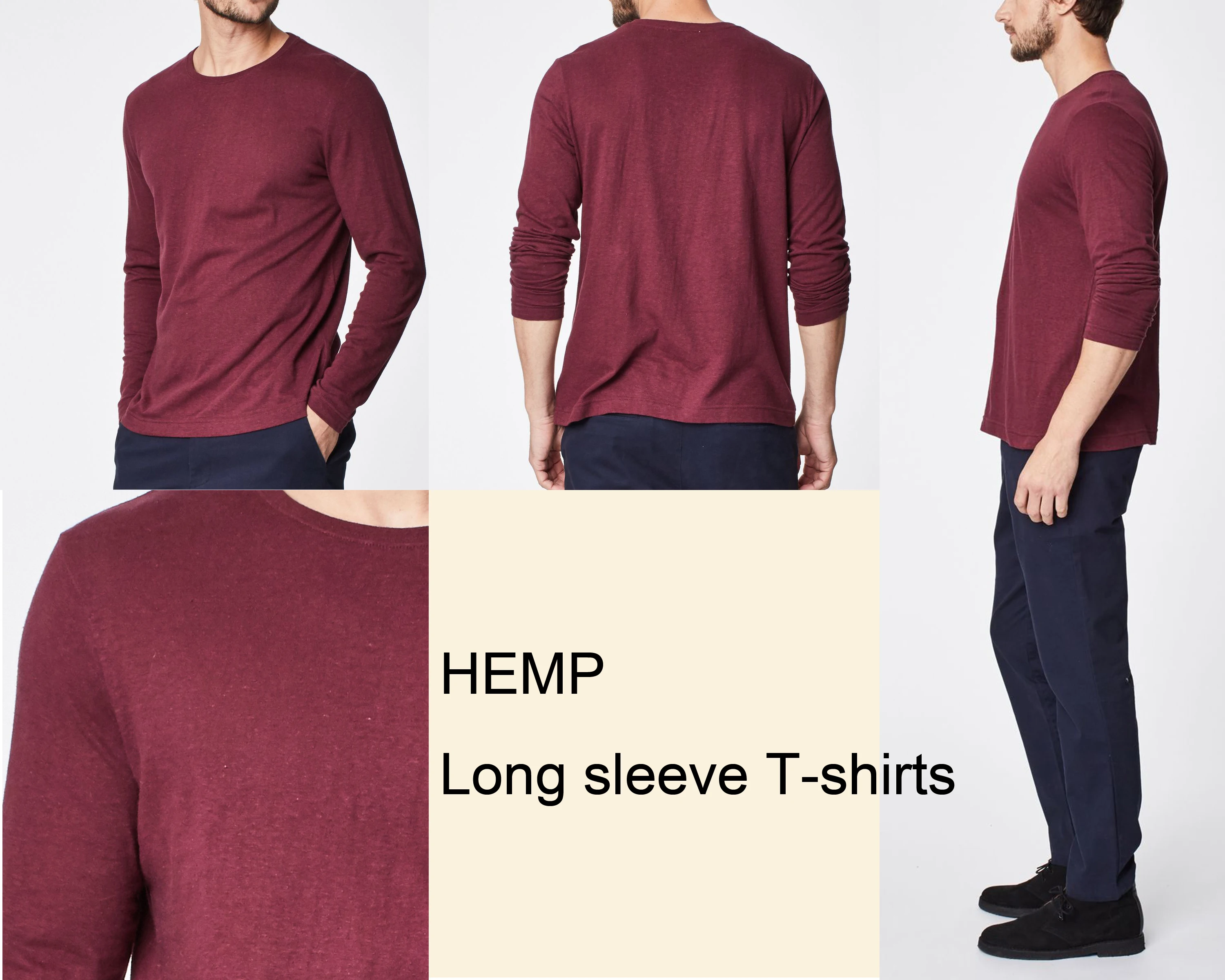 

Custom logo plain t-shirt durable hemp t shirts organic cotton blend hemp clothing fabric tshirts