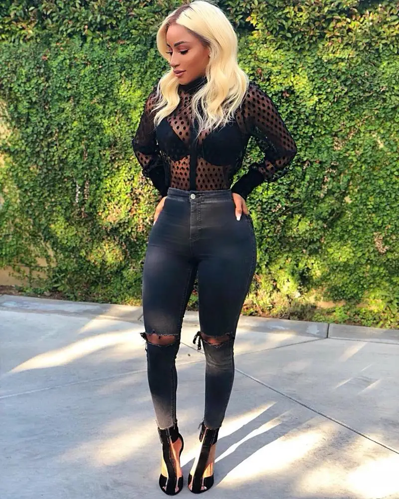 Fashion womens long sleeve tops blouses 2018