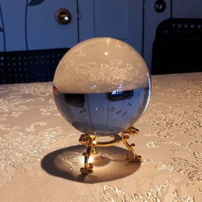 

Free shipping  K9 Crystal Ball Photography Lensball with gold stand, Clear