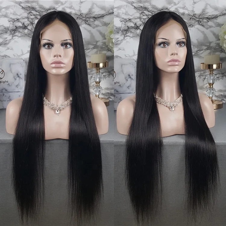 

Highknight New 40 inch Virgin Silky Straight Full Lace Glueless Human Hair Wig Full Lace Front Wig