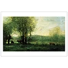 wall art posters canvas painting Print picture Myriart art prints 3 Cows Beside a River By Jean Baptiste Camille Corot