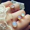Jewelry Sets For Woman Pendant Necklaces Water Drop Earrings Ring Gold Sliver Color Bohemia Wedding Jewelry