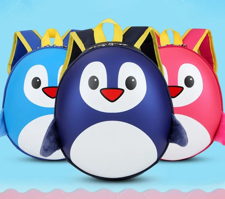 3D cartoon penguin backpack kids cartoon backpack nylon+EVA backpack bag for children