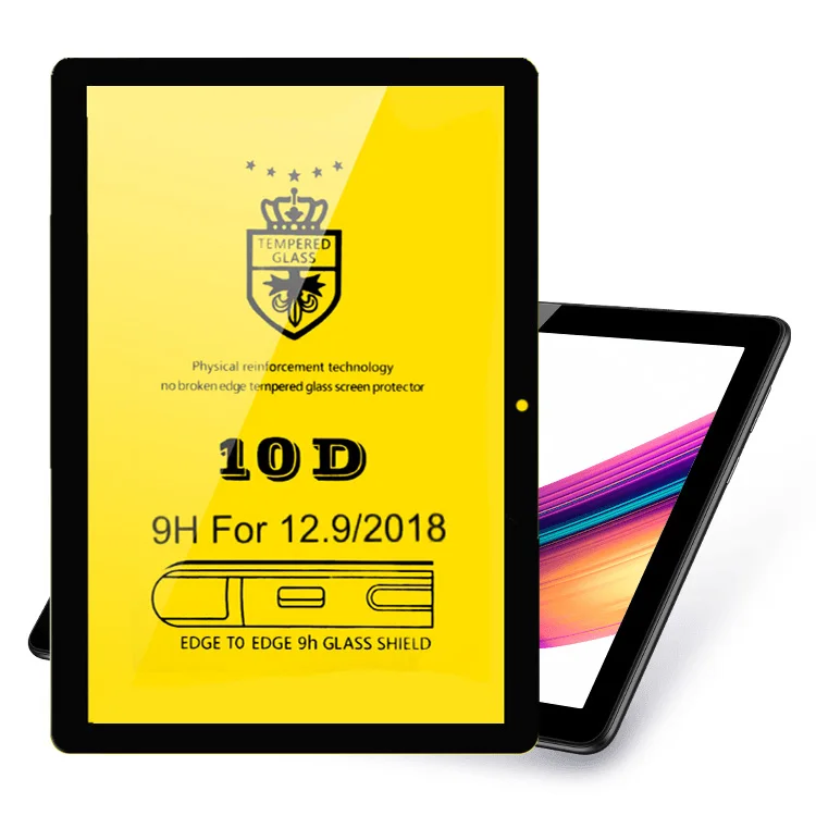 

HIgh quality full screen 10D tablet glass 9H temper glass screen+protector for ipad pro 12.9 inches/ipad air