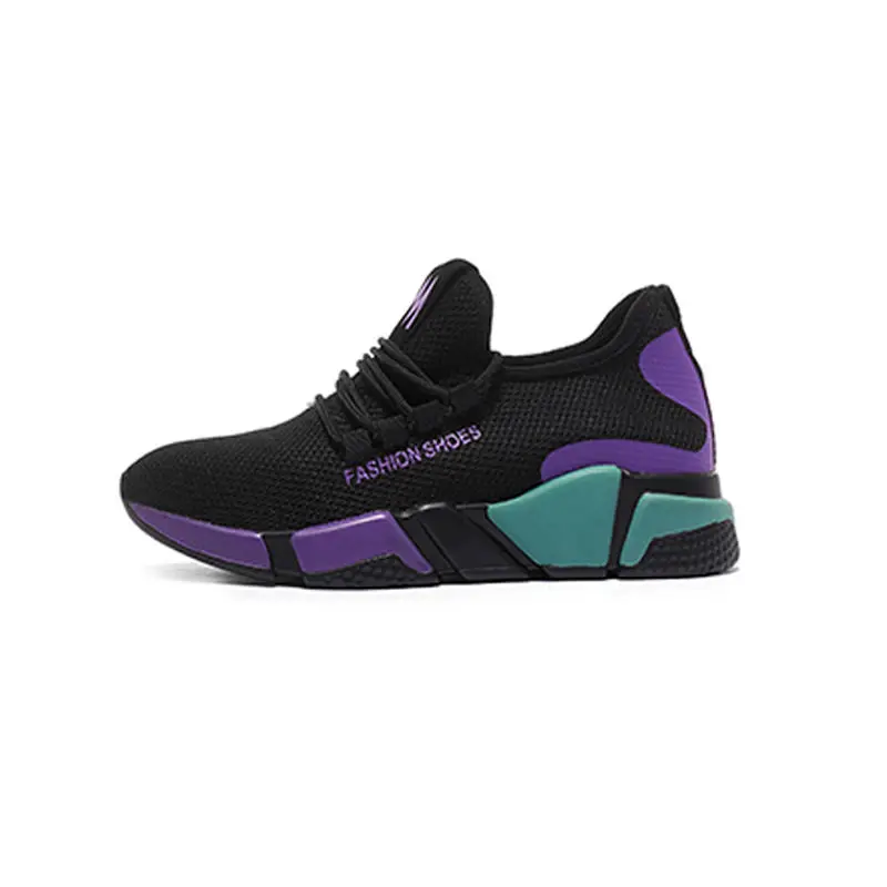 

New design trendy lace up sneaker women fashion ladies latest design sports shoes, Red/purple