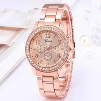 

Stylish Geneva watch with diamond female steel strap watch
