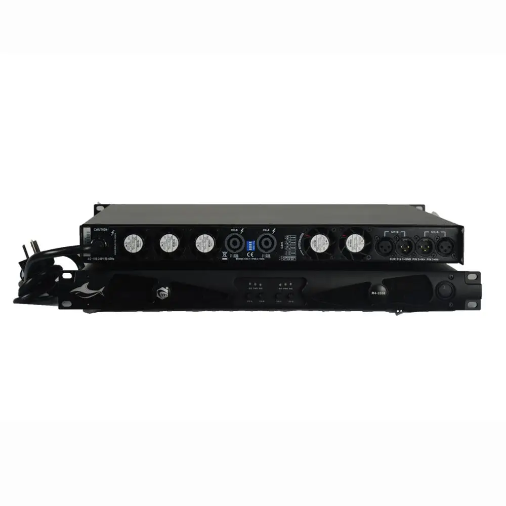 

M4-2000 high powered 4 channel 2000W 1u class d audio amplifier