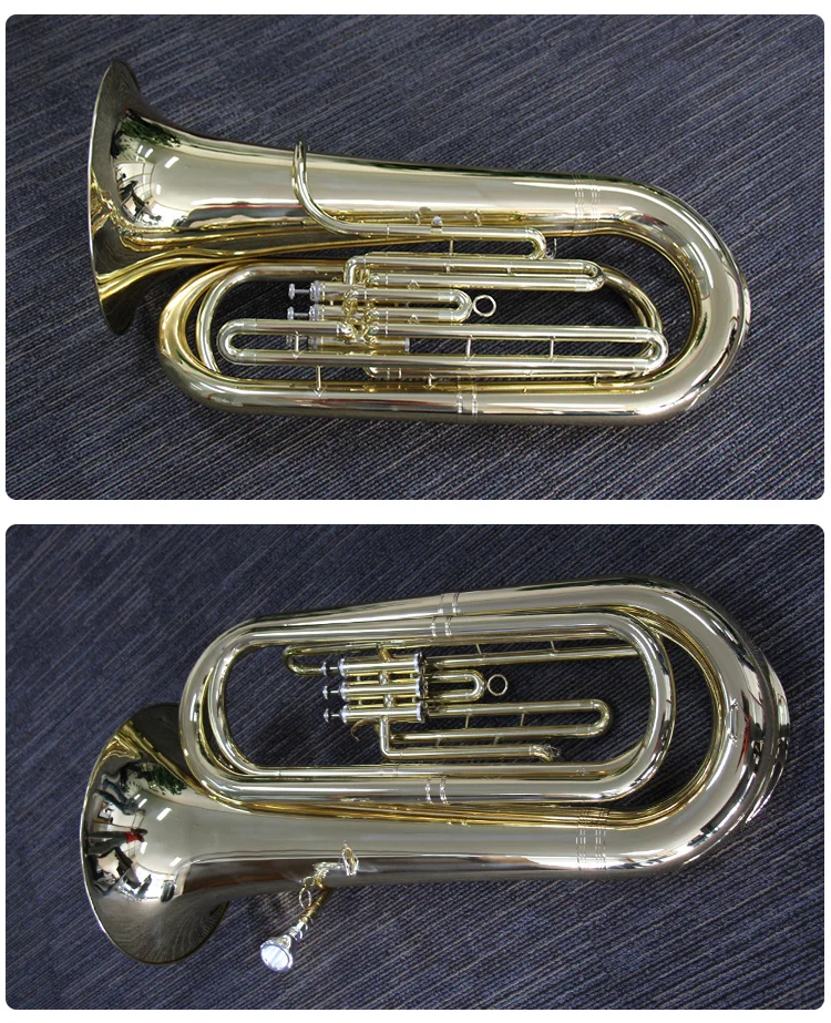 Bb Key Lacquer Finish Gold Brass Tuba Buy Beginner Student Tuba For