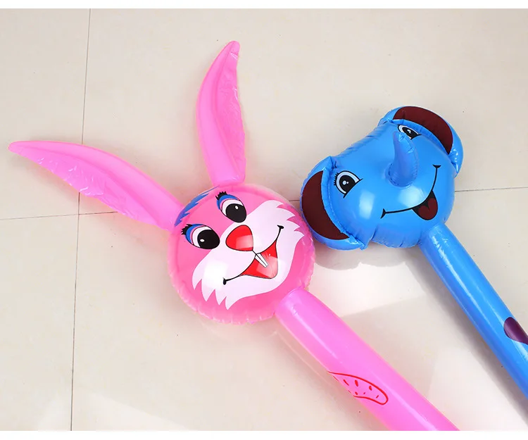 Pvc Children's Inflatable Toys Animal Head Long Stick Wholesale