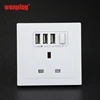 Double power outlet uk wall switch socket electrical socket wall usb 2.1a
